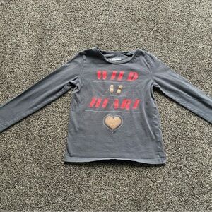 Oshkosh B’gosh Gray/Red Wild at Heart Long Sleeve Tee, Size 5